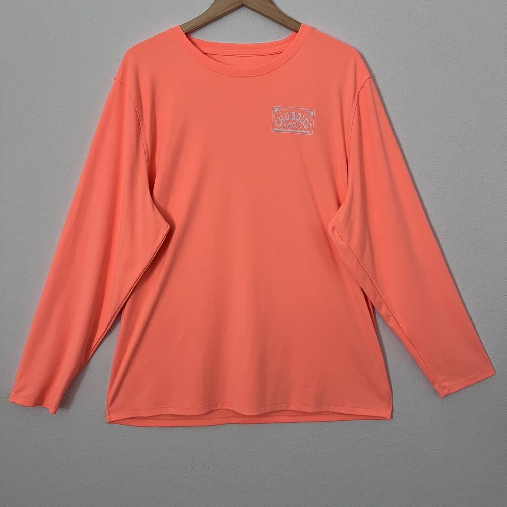Chubbies Men's Rash Guard Sun Shirt Orange Long Sleeve XXL
